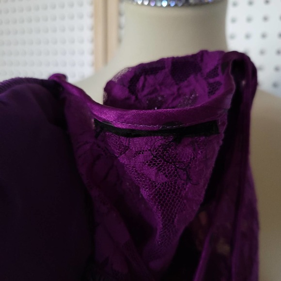 -Vintage Diane Freis Silk 2 Piece Dress Purple Red - Picture 15 of 16